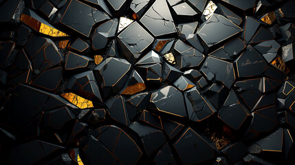 Black and Gold Geometric Contrast