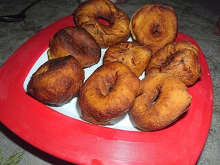 Burnt donuts. over time to fry.