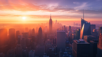 Fototapeta premium A Landscape Bathed in Sunset Hue