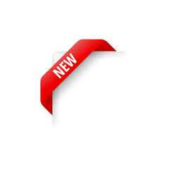 Red corner ribbon vector new