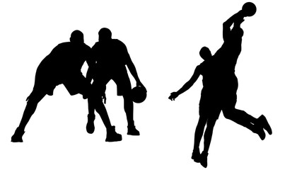  Basketball Players Silhouettes, Basketball, Collection, Sport Silhouettes, Jump, Run, Ball, Lifestyle, Playoff, Dynamic, Player, Isolated