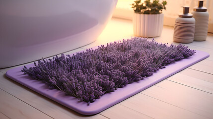 purple mat in the luxury bathroom 