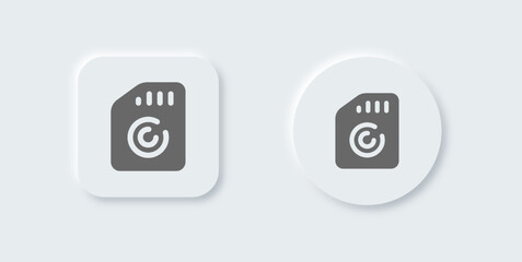 Memory usage solid icon in neomorphic design style. Storage signs vector illustration.