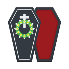 illustration of coffin