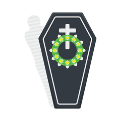 illustration of coffin