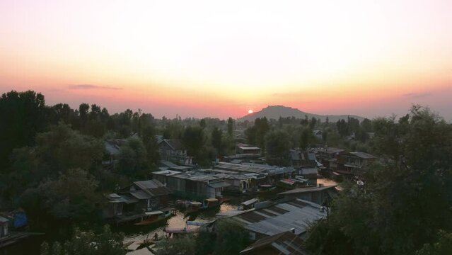Sunset Over Dal lake Srinagar, Kashmir