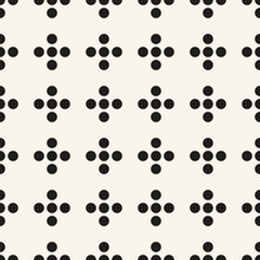 Vector seamless pattern. Repeating geometric elements. Stylish monochrome background design.