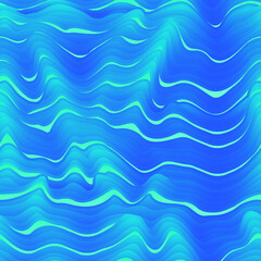 Blue waves. Seamless pattern - 729356177