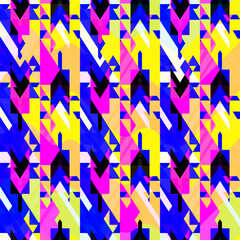 Mosaic colourful triangles. Seamless pattern - 729356530
