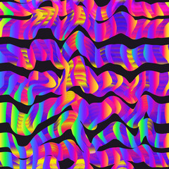 Colourful gradient waves. Seamless pattern - 729357700