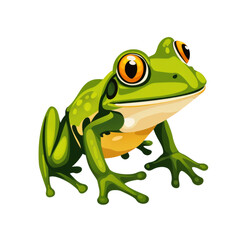 flat logo of vector frog cartoon vector icon illustration animal nature icon concept isolated premium transparent background png