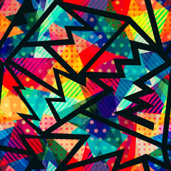 Coloured cloth geometric. Seamless pattern - 729358736