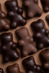 Oursons au chocolat noir et chocolat au lait à la guimauve, bonbons pour enfants, confiserie