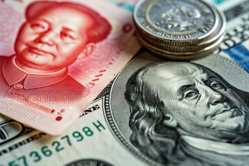Chinese and american currency  - 729358984