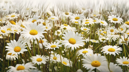 daisies in a spring meadow setting