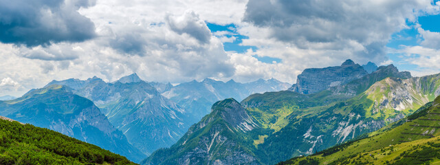 Naklejka na ściany i meble The Stubai Alps above the Gschnitztal Valley, Tyrol, Austria.