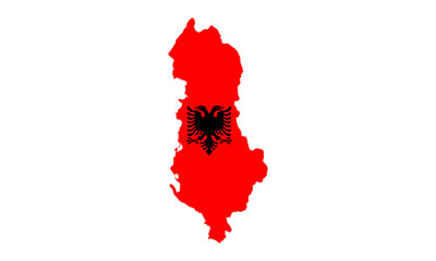 Flag Map of Albania