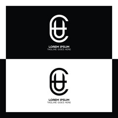EU initial letter logo. Alphabet E and U pattern design monogram