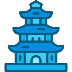 Fototapeta na wymiar pagoda two tone icon
