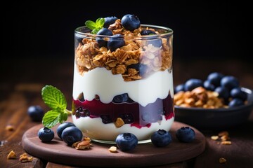 Gourmet Yogurt Parfait with Fresh Blueberries