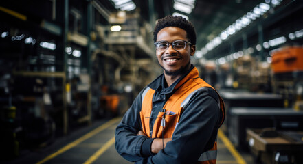 Confident Young Industrial Engineer in Factory