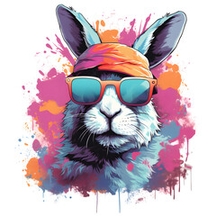 Easter day t-shirt design, easter bunny t shirt design,A watercolor rabbit,Easter Ears Bunny Flowers Eggs Clipart, stickers,posters,abstract and vibrant flower patterns,25 Ai Generated