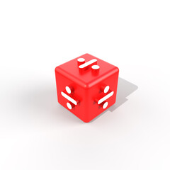 3d render division sign on cube. red cube and division symbol. division sign in education and mathematics - obrazy, fototapety, plakaty