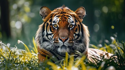 Tiger In Nature Captivate your audience with the breathtaking allure of ‘Tiger In Nature’, an exclusive Adobe Stock photograph that showcases the majestic beauty of one of nature’s most awe-inspiring