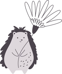 Hedgehog Holding Big Flower