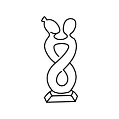 Decorative figure for home flat element. Interior decor. Vector isolated sign.