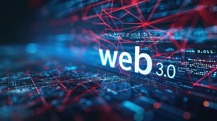An image of the web 3.0 technology and concept. Blockchain, meta, big data, cloud and server services. Generative AI
