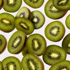 Fototapeta premium Delicious ripe kiwi fruits, isolated on white background 