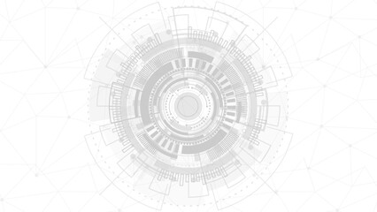gray background. Abstract technological background with various technological elements. Structure pattern technology backdrop. Vector illustration.	
