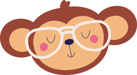 Monkey Face With Glasses