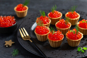 Delicious salmon red caviar