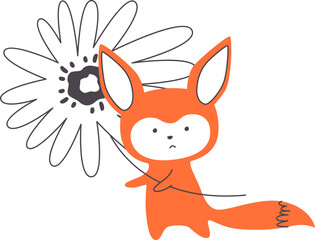 Squirrel Holding Big Flower