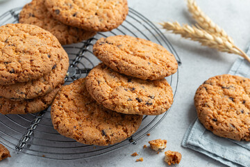 Oatmeal cookies with chocolate chips