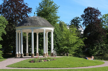 Temple of love in Orangerie Gardens  in Strasbourg - 729370324