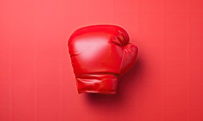 Red Boxing Glove on Red Background
