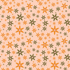 Seamless flower pattern element vector shape doodle floral abstract texture and fabric background illustration