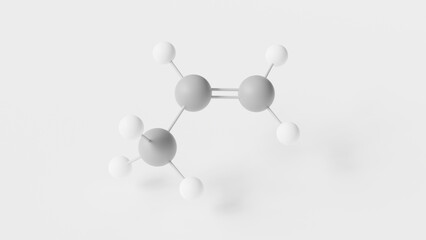 polypropylene molecule 3d, molecular structure, ball and stick model, structural chemical formula thermoplastic polymer