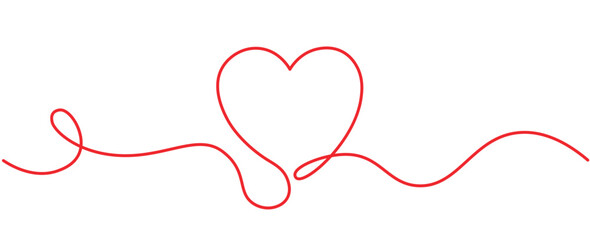 Heart line art drawing vector illustration. Wedding, Valentines day design elements background.