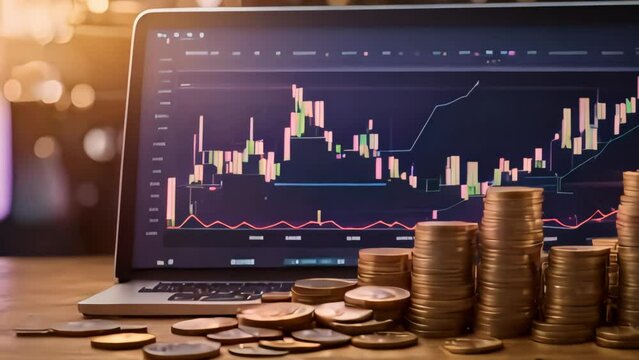 Financial analytics of the modern world, tracking the growth of financial activity, monetization in action. Generative AI