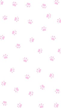 Seamless Pattern of Paw Prints on White Background