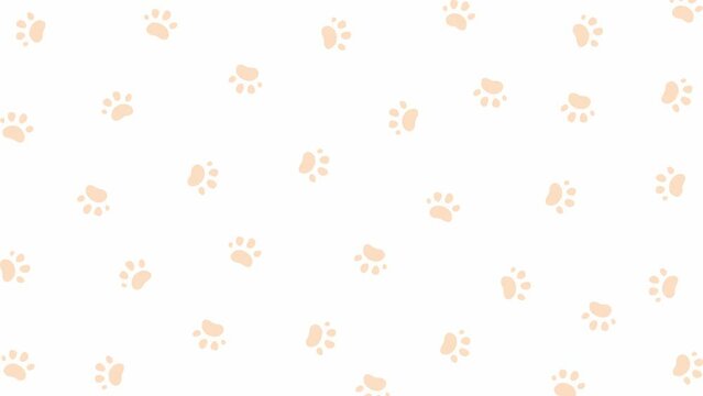 Seamless Pattern of Paw Prints on White Background
