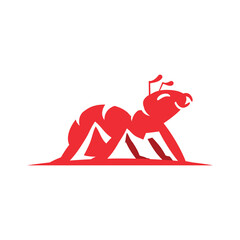 red ant logo vector isolated on a white background