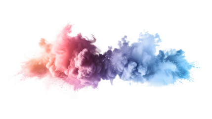 a colorful holographic abstract composition, featuring a spray of ink in red, blue, and pink colors against