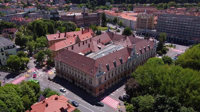 Aerial view of Brasov Town Hall, drona Primaria Brasov