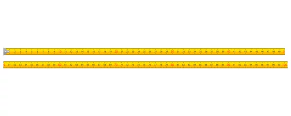 Foto op Plexiglas Carpenter measuring tape, metric tape measure. Yellow tape measure with scale, metric measuring tape. © diluck