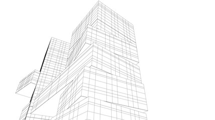 Fototapeta premium architecture design 3d vector drawing